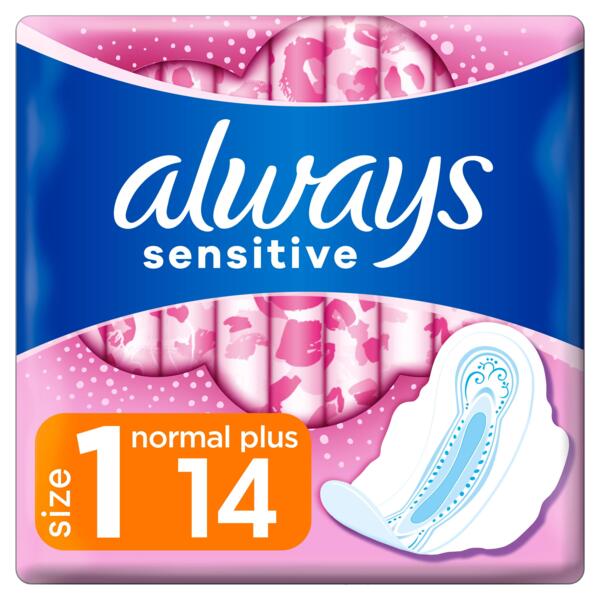 

Прокладки гигиенические Always Sensitive Normal Plus Размер 1 14шт
