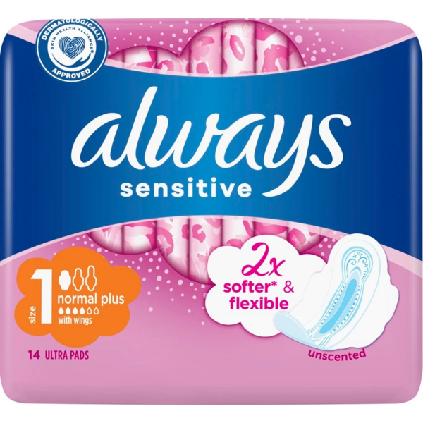 Прокладки гигиенические Always Sensitive Normal Plus Размер 1 14шт