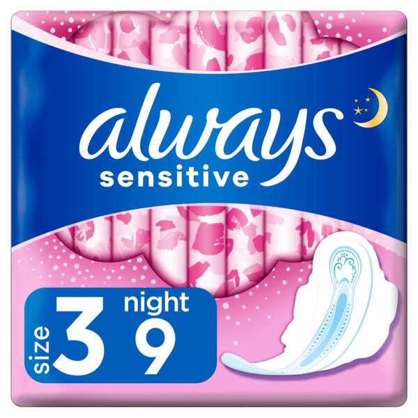 

Прокладки гигиенические Always Ultra Sensitive Night размер 3 9шт