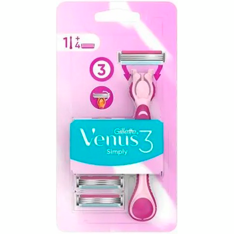 

Бритва Gillette Venus Simply с 4 сменными картриджами