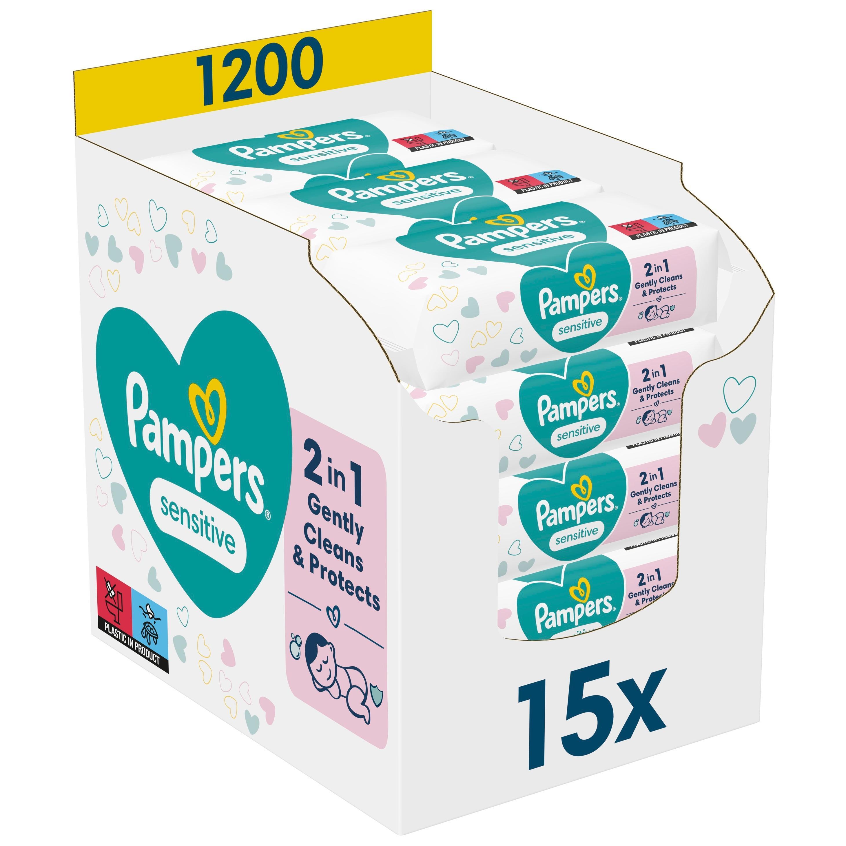 Салфетки влажные детские Pampers Sensitive 15*80шт фото 1
