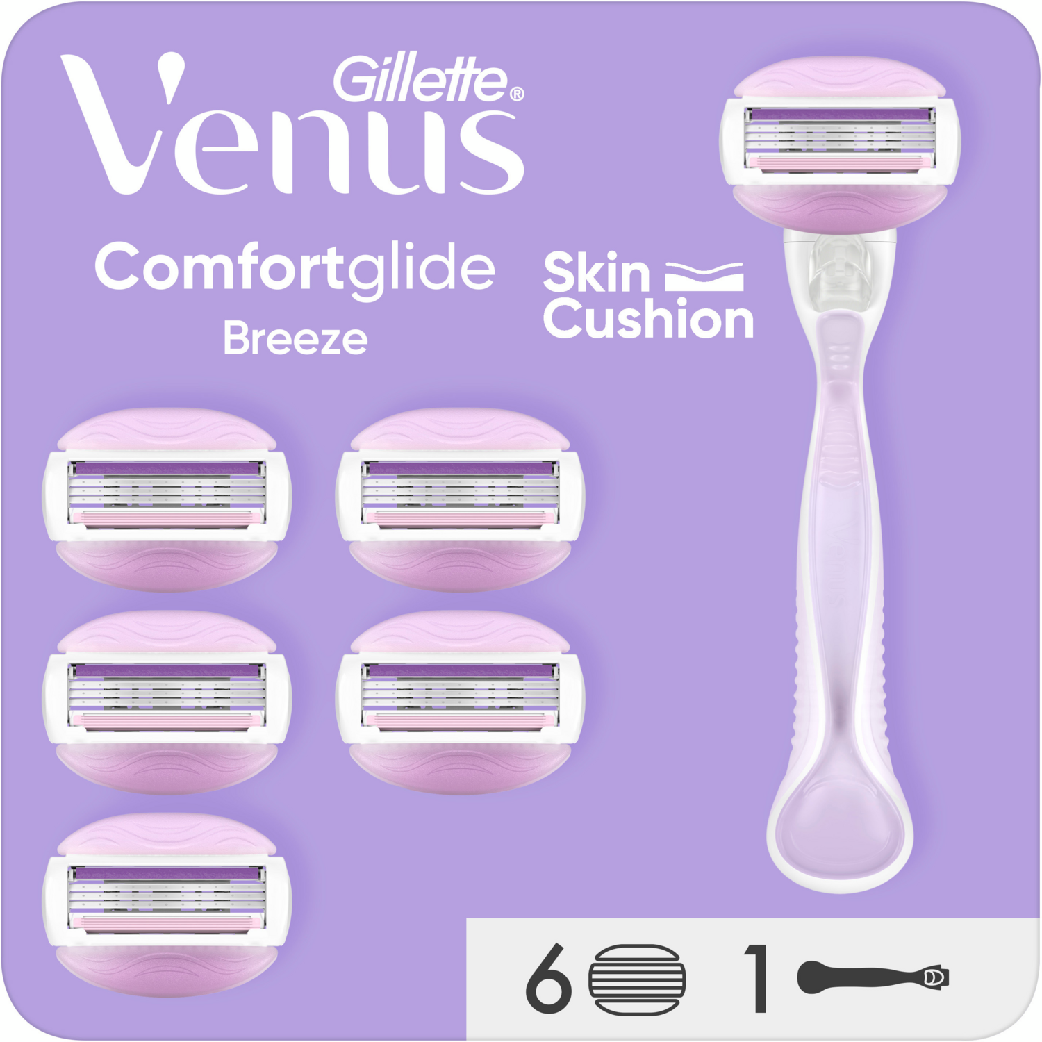 Бритва Gillette Venus Comfortglide Breeze c 6 сменными картриджами фото 