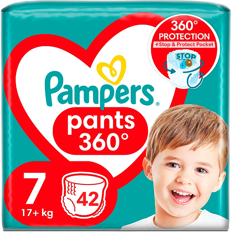 Підгузки-трусики Pampers Pants Giant Plus розмір 7 17+кг 42штфото