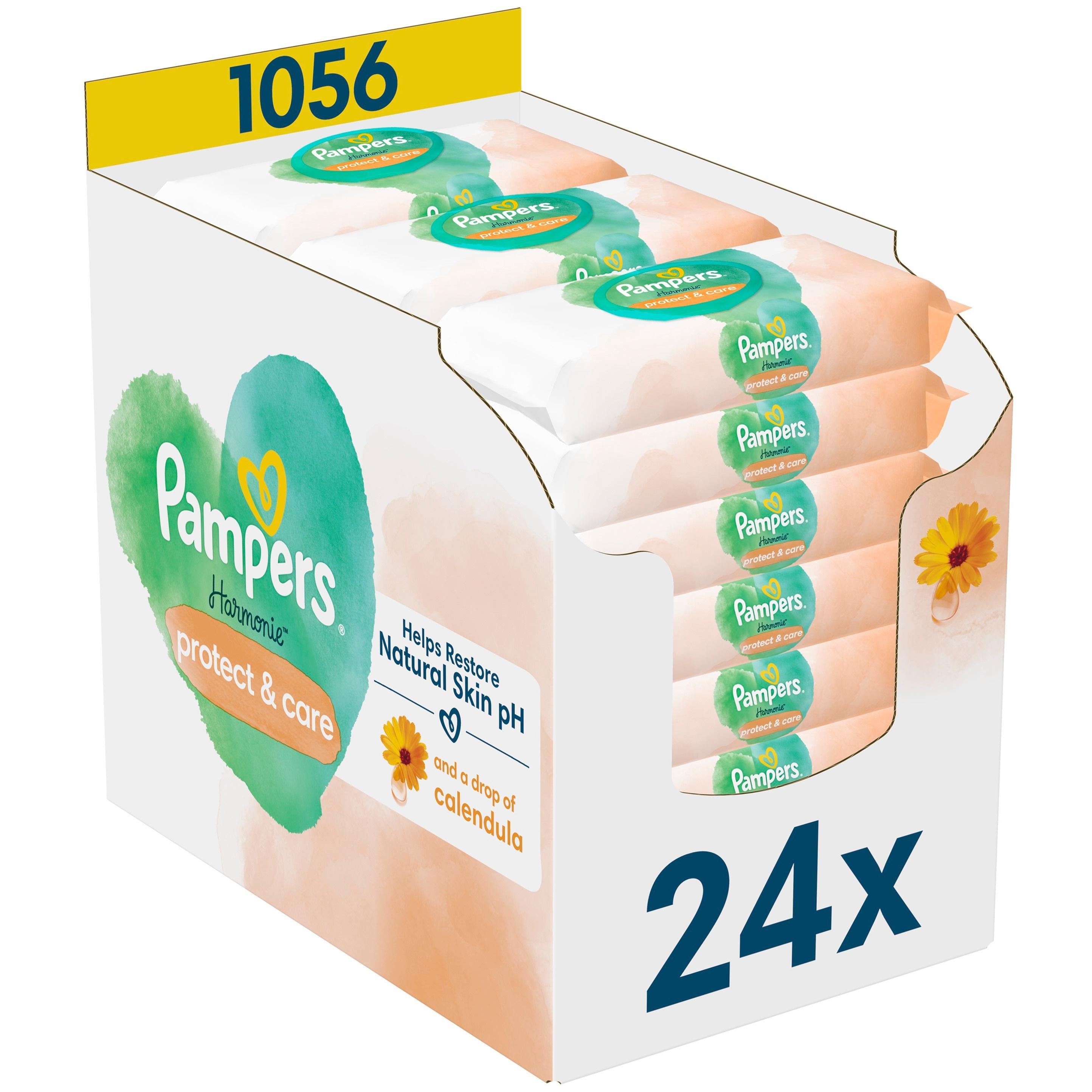 Серветки вологі дитячі Pampers Harmonie Protect&Care 24*44штфото1