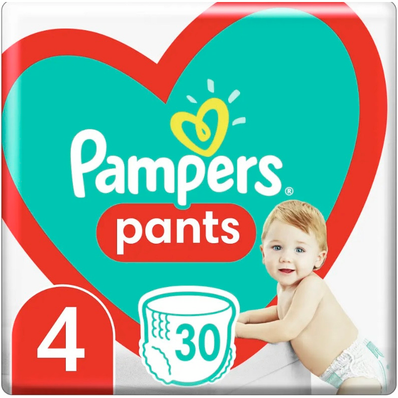 Підгузки-трусики Pampers Pants Maxi розмір 4 9-15кг 30штфото