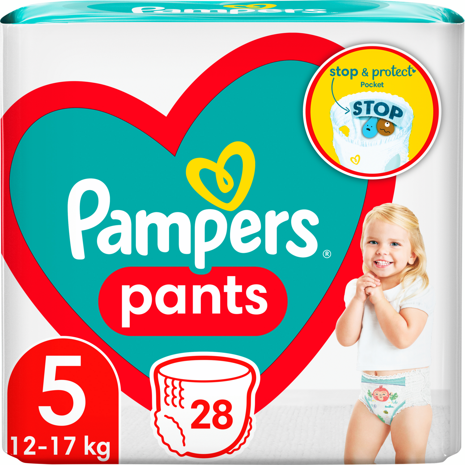 Подгузники-трусики Pampers Pants Junior размер 5 12-17кг 28шт фото 