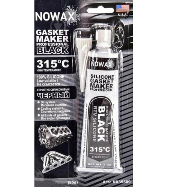 Герметик Nowax +315⁰C силиконовый Черный 85г (NX35309)