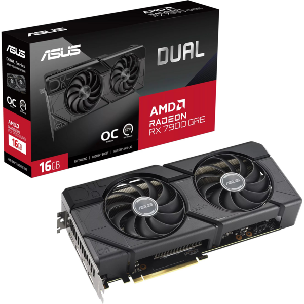 Видеокарта ASUS Radeon RX 7900 GRE 16GB GDDR6 DUAL OC (90YV0J90-M0NA00)