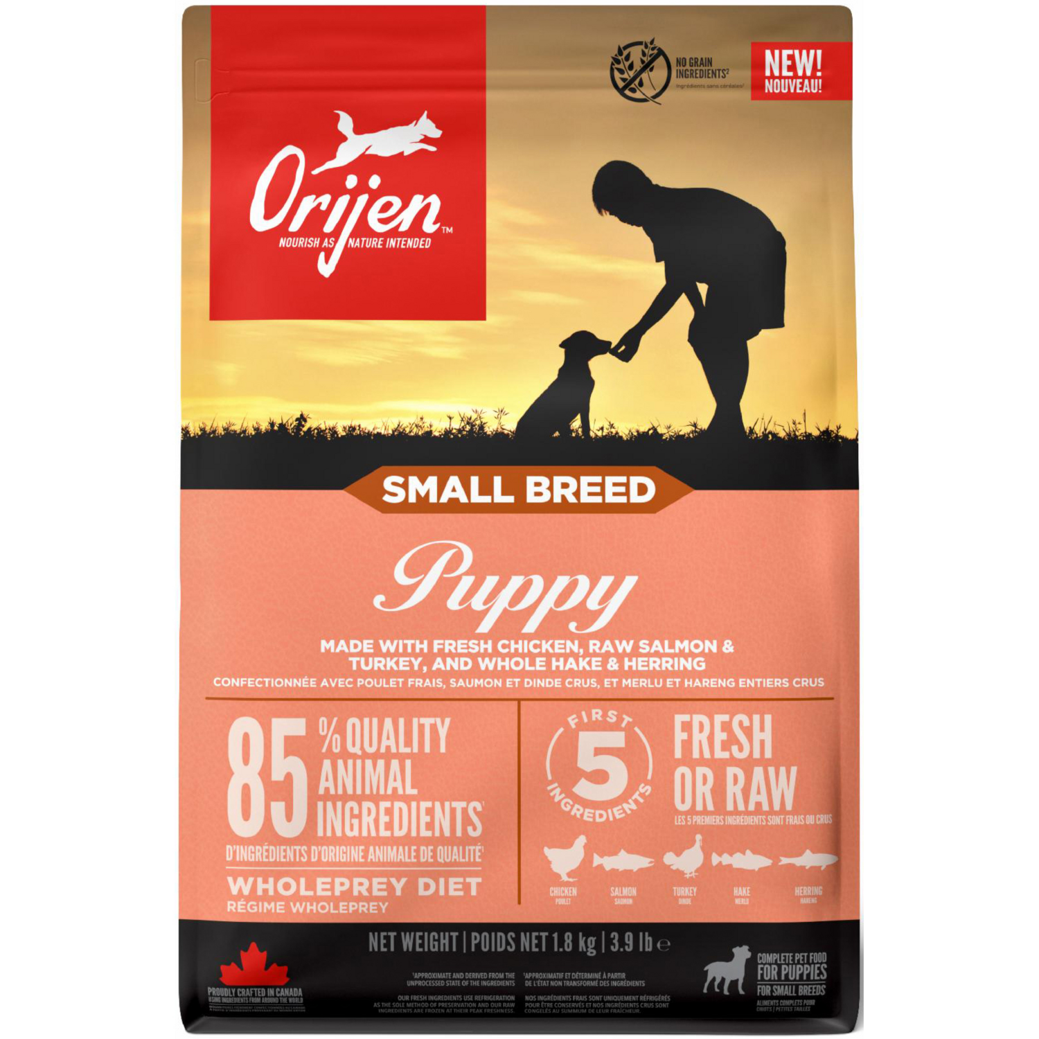 Сухой корм для взрослых собак и щенков малых пород Orijen Small Breed Puppy 1,8 кг фото 