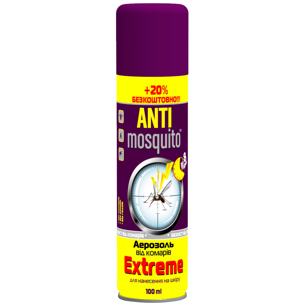 Аерозоль від комарів Antimosquito екстрім 100млфото1