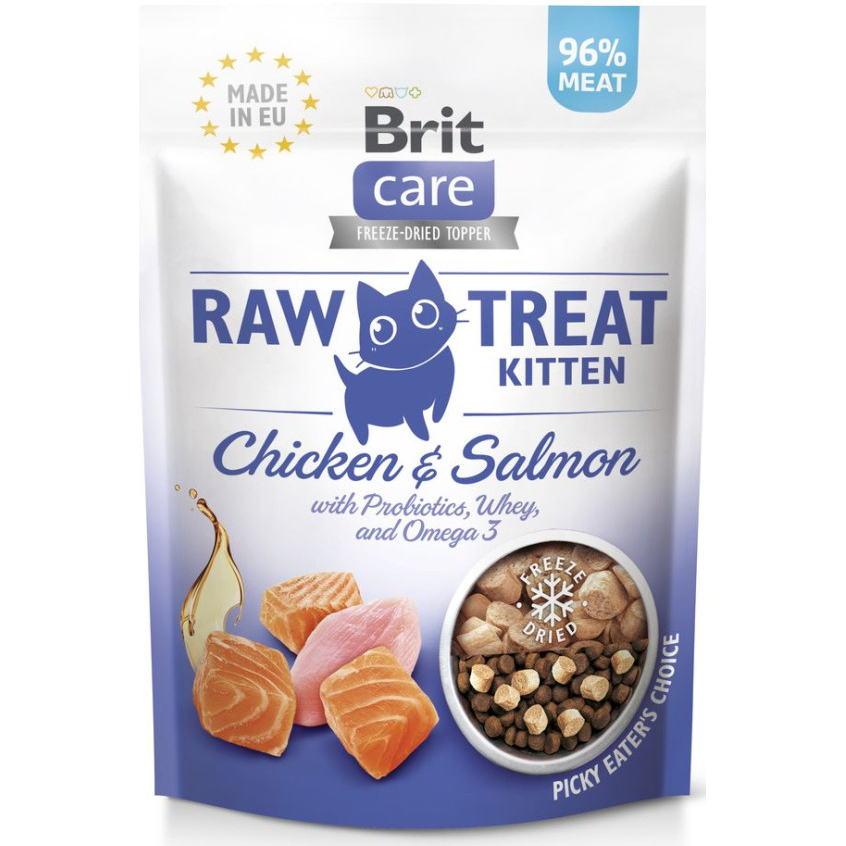Ласощі для кошенят Brit Care Raw Treat з куркою та лососем 40 гфото