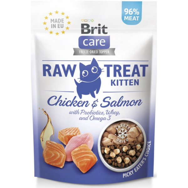 

Лакомства для котят Brit Care Raw Treat с курицей и лососем 40 г