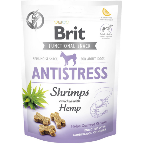 Лакомства для собак Brit Care Functional Snack Antistress с креветками 150г