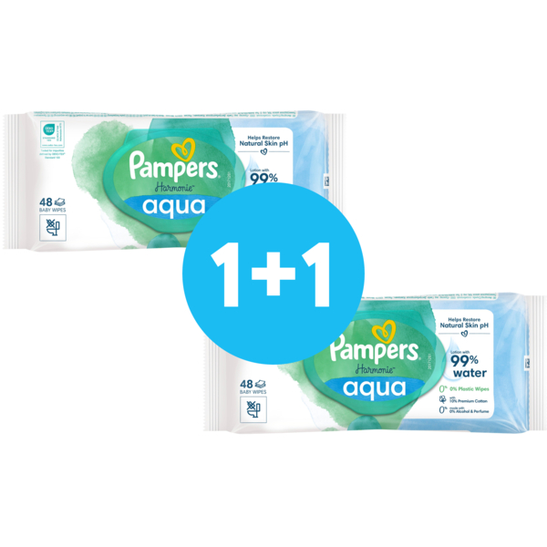 

Салфетки влажные детские Pampers Harmonie Aqua 48шт
