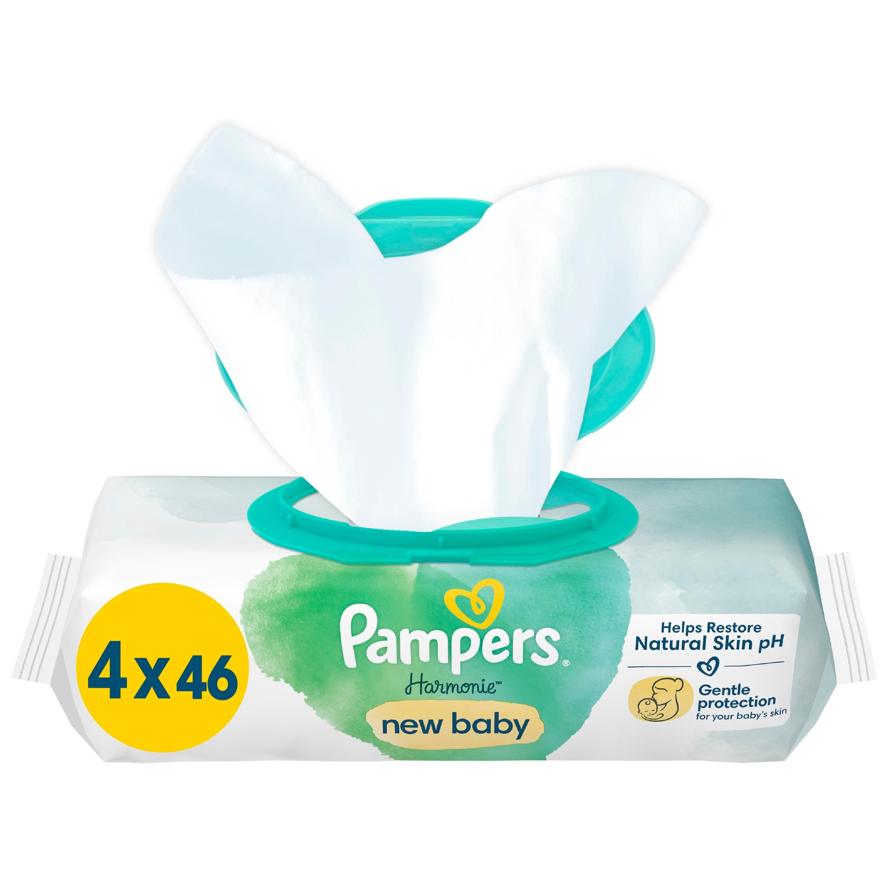 Серветки вологі дитячі Pampers Harmonie new baby 4*46штфото1