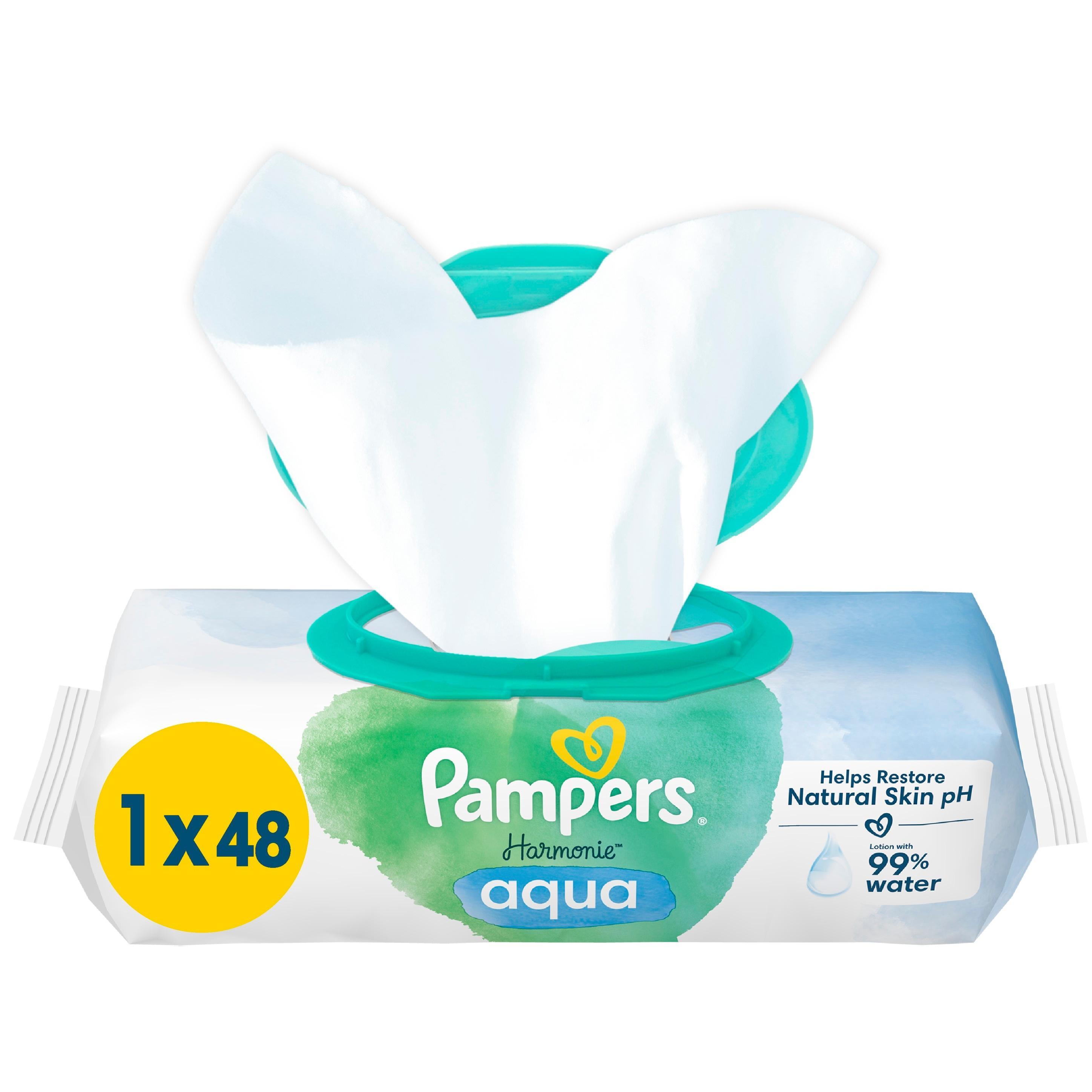 Серветки вологі дитячі Pampers Harmonie Aqua 48штфото1