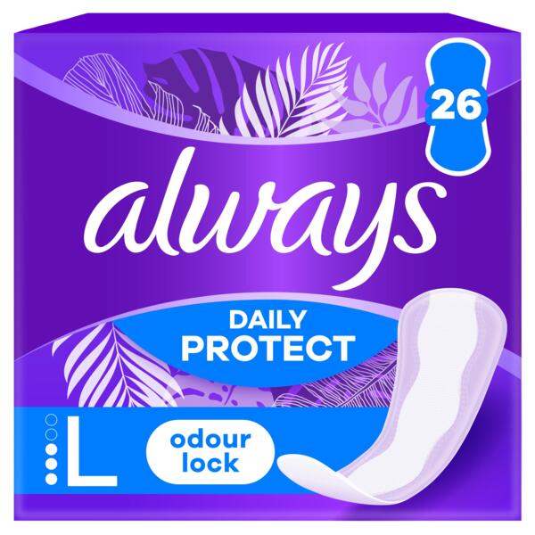 

Ежедневные прокладки Always Daily Protect Long Нейтралізація запаху 26 шт