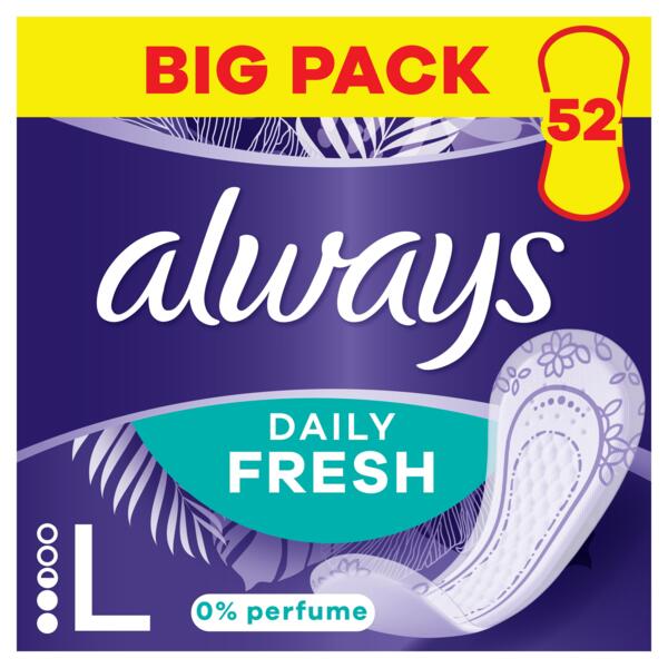

Ежедневные прокладки Always Daily Fresh Long Без запаху 52 шт