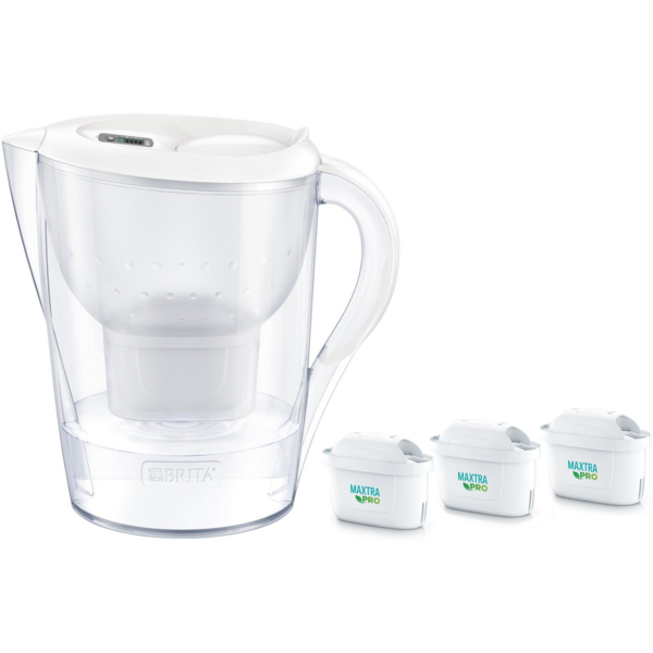 Фильтр-кувшин Brita Marella XL Memo MXPro 3.5л (2л очищенной воды) + 3 картриджа белый (1052782)