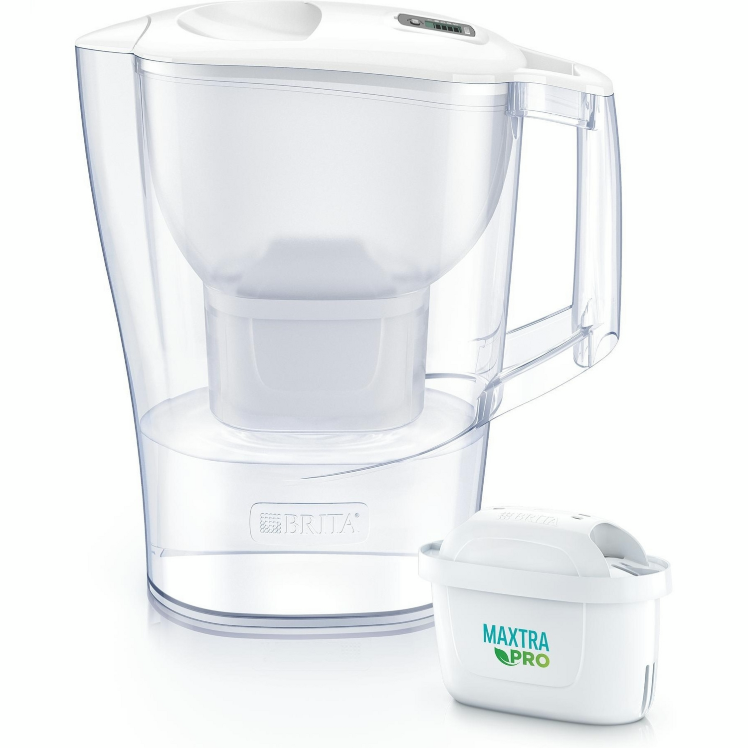 Фільтр-глечик Brita Aluna Memo MXPro 2.4л (1.4л очищеної води) + 3 картриджі білий (1053054)фото