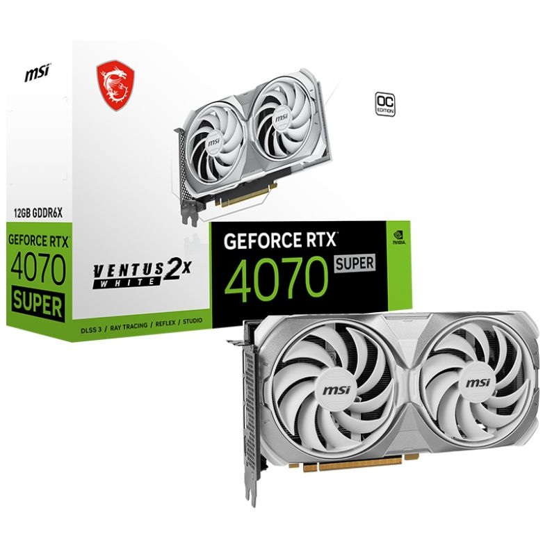 Видеокарта MSI GeForce RTX 4070 SUPER 12GB GDDR6X VENTUS 2X WHITE OC (912-V513-659) фото 