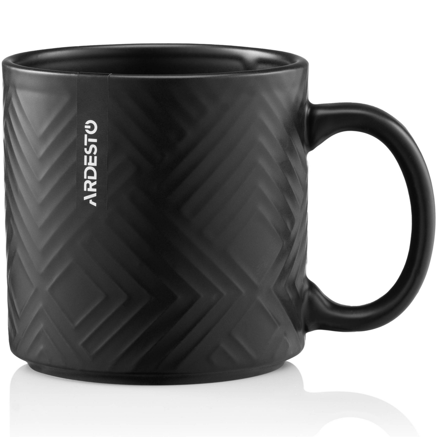Чашка Ardesto Francesca, 360мл, кераміка, чорний (AR3483BK)фото