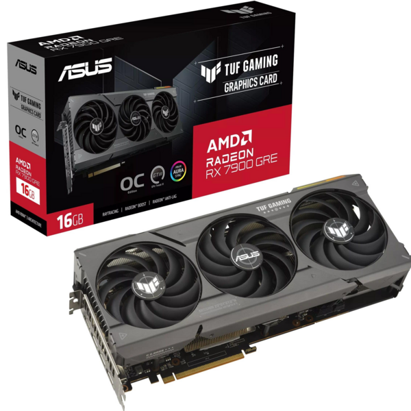 

Видеокарта ASUS Radeon RX 7900 GRE 16GB GDDR6 TUF OC TUF-RX7900GRE-O16G-GAMING (90YV0J91-M0NA00)