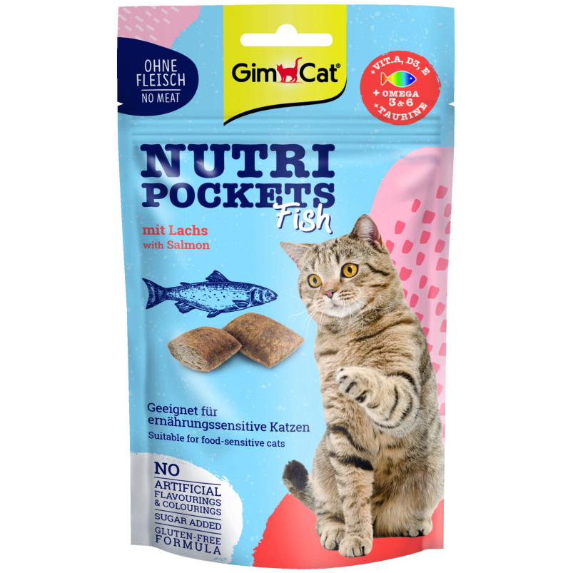 Ласощі для кішок GimCat Nutri Pockets Fish Лосось 60гфото