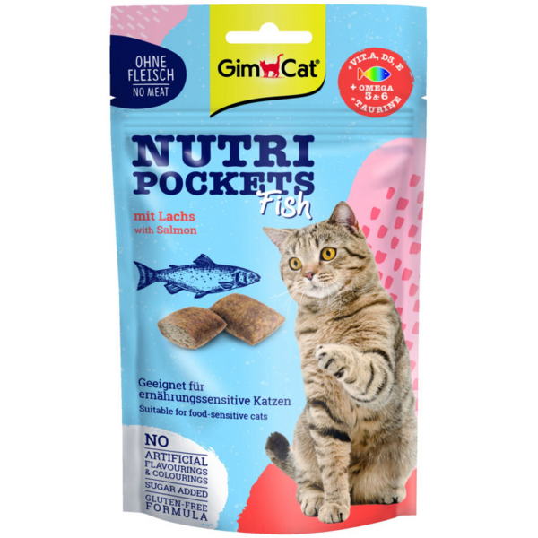 

Лакомство для кошек GimCat Nutri Pockets Fish Лосось 60г