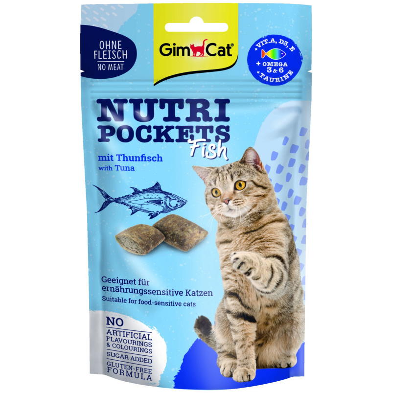 Лакомство для кошек GimCat Nutri Pockets Fish Тунец 60г фото 