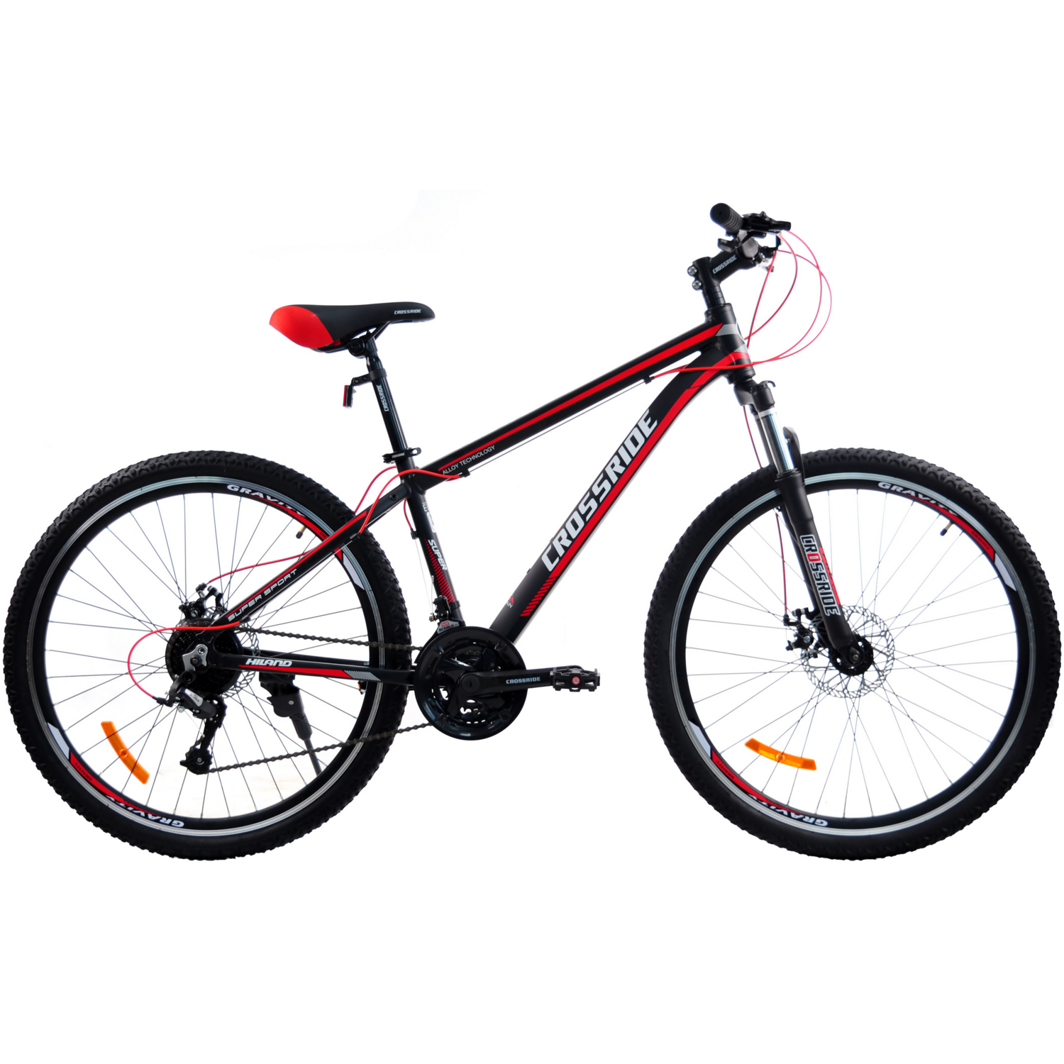 Велосипед Crossride Hiland 27.5" 15" Черно-Красный (0247-К-15) фото 