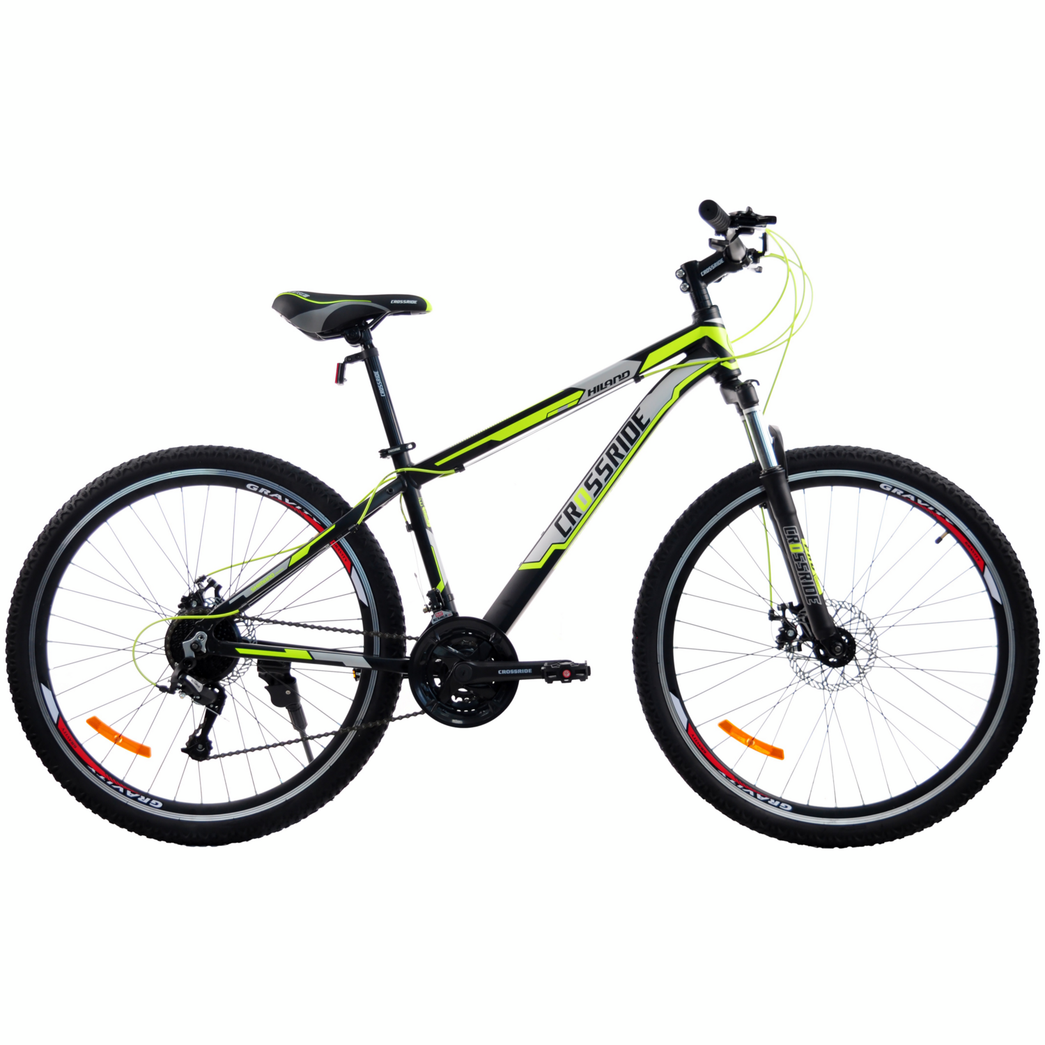 Велосипед Crossride Hiland 27.5" 15" Черно-салатовый (0247-З-15) фото 