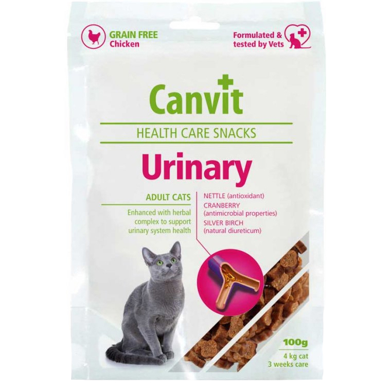 Витамины Canvit Urinary Полувлажные функциональные лакомства для кошек 100 гр. фото 