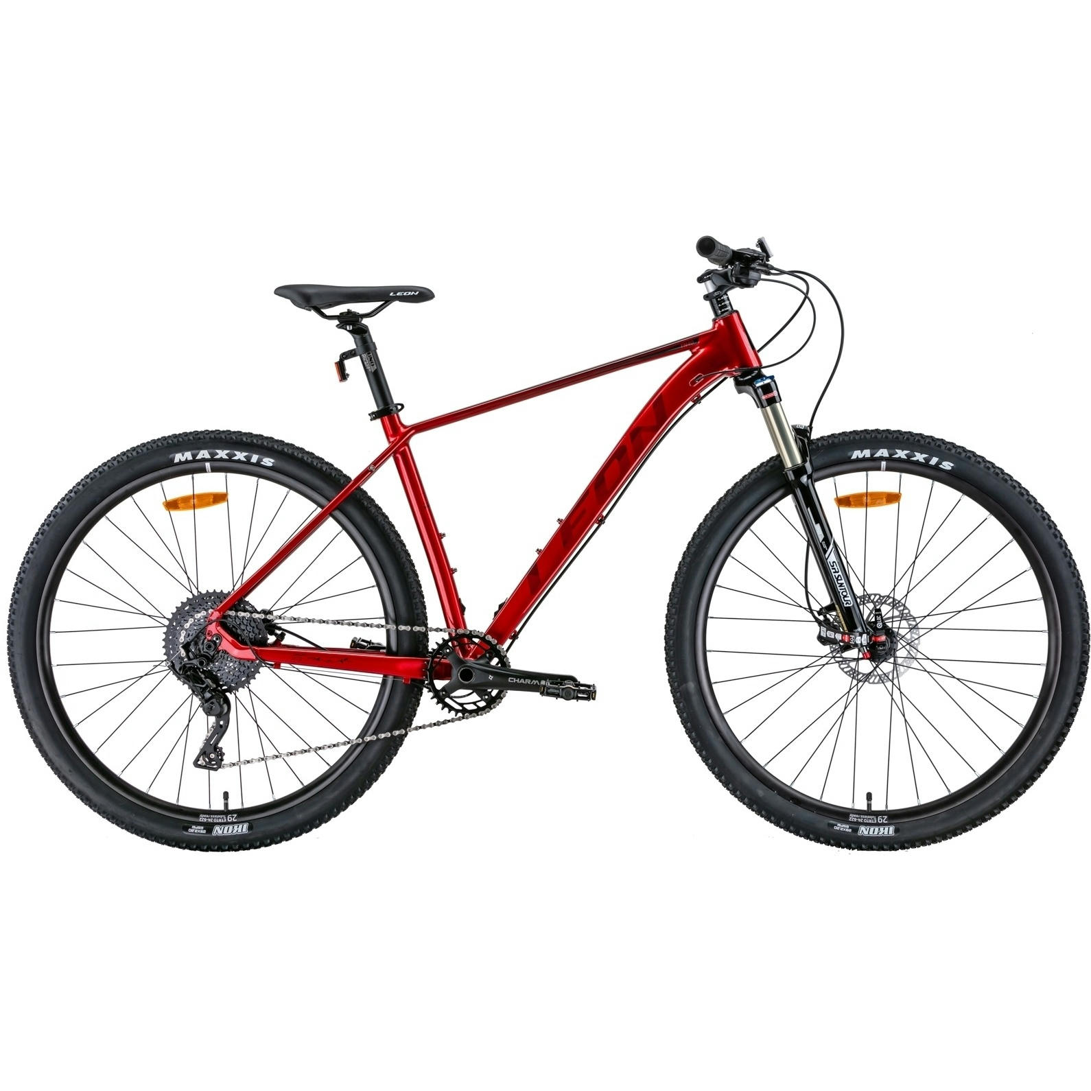 Велосипед AL 29" Leon TN-40 AM Hydraulic lock out HDD рама-21" червоний з чорним 2022 (STK-LN-046)фото1