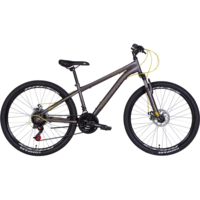 Велосипед ST 26" Discovery RIDER AM DD рама-16" темно-сріблястий з жовтим 2022 (OPS-DIS-26-526)