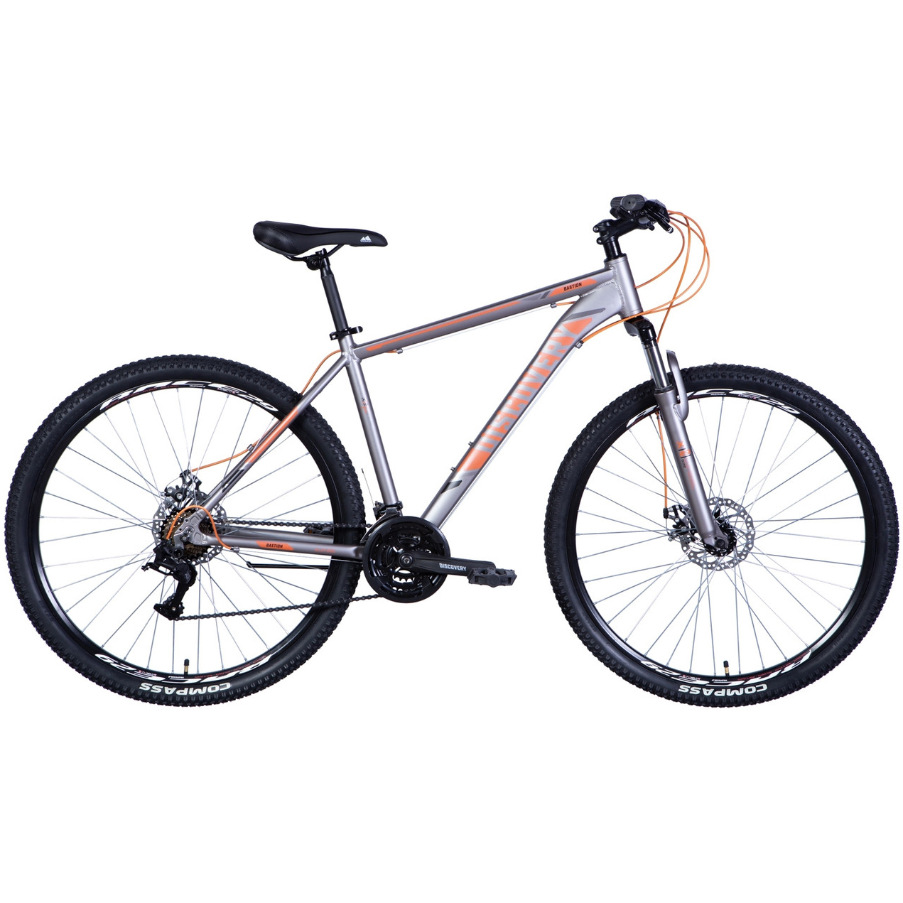 Велосипед Al 29&quot; Discovery BASTION AM DD рама-19&quot; серебристо-оранжевый (матовий) 2024 (OPS-DIS-29-191) фото 