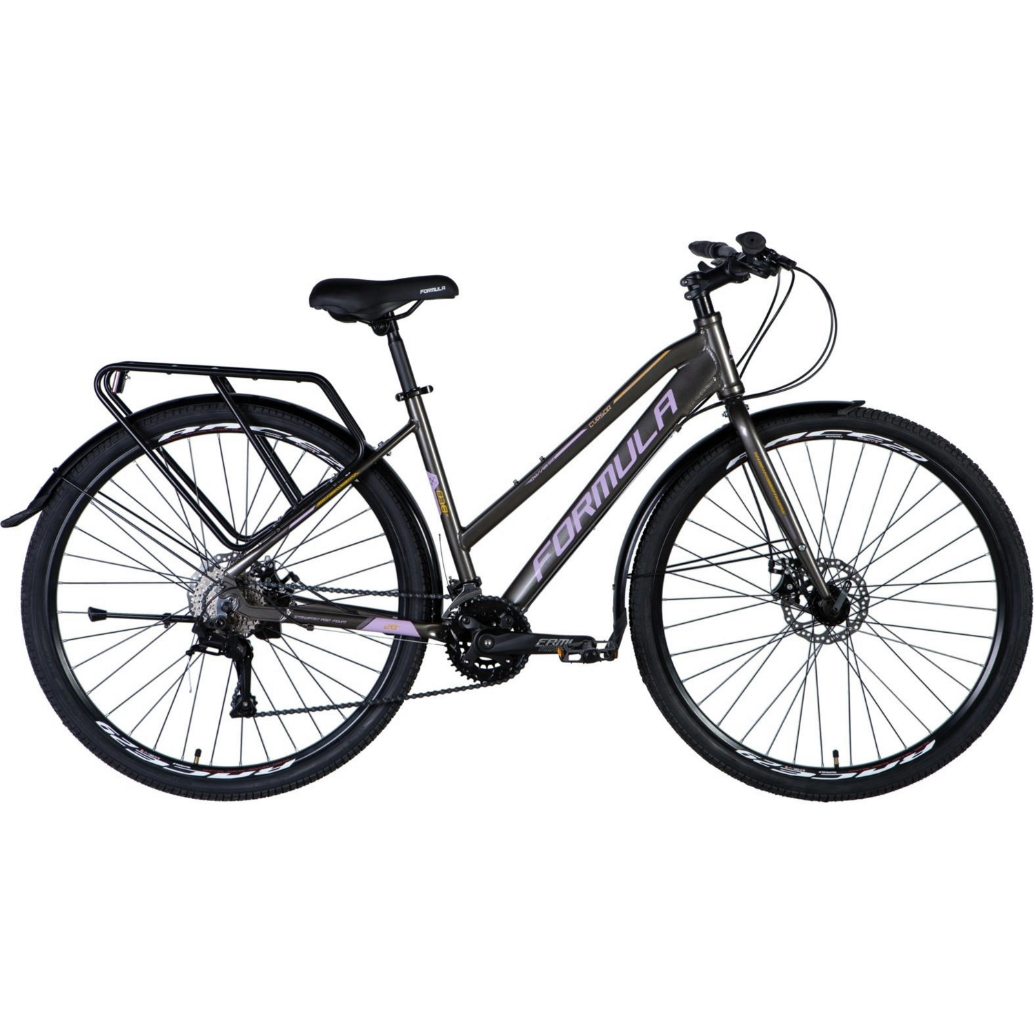 Велосипед Al 28&quot; Formula CURSOR WOMAN DD рама-18&quot; сірий з фіолетовим 2024 (OPS-FR-28-031)фото