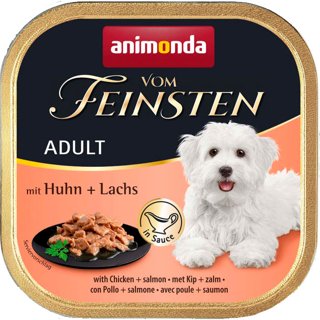 Корм влажный для собак Animonda Vom Feinsten delicious sauce Adult with Chicken + salmon с курицей и лососем, 150 г фото 