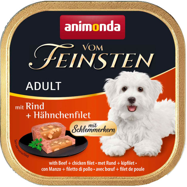 Корм влажный для собак Animonda Vom Feinsten gourme Adult with beef and chicken file с говядиной и курицей, 150 г фото 