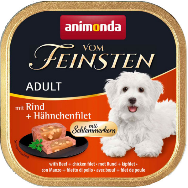 

Корм влажный для собак Animonda Vom Feinsten gourme Adult with beef and chicken file с говядиной и курицей, 150 г