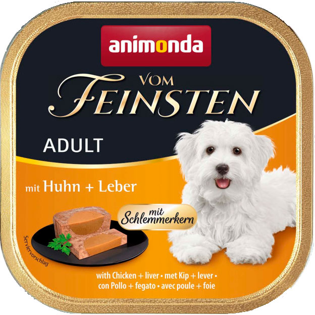 Корм влажный для собак Animonda Vom Feinsten gourme Adult with Chicken + liver с курицей и ливером, 150 г фото 