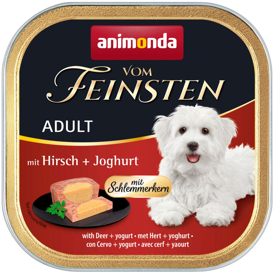 Вологий корм для собак Animonda Vom Feinsten gourme Adult with Deer + yogurt з олениною в йогурті, 150 гфото