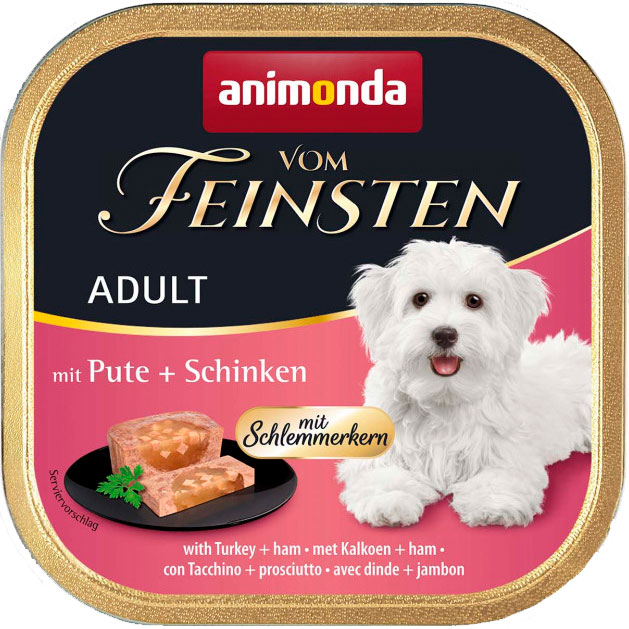 Корм вологий для собак Animonda Vom Feinsten gourme Adult with Turkey+Ham з індичкою та шинкою, 150 гфото