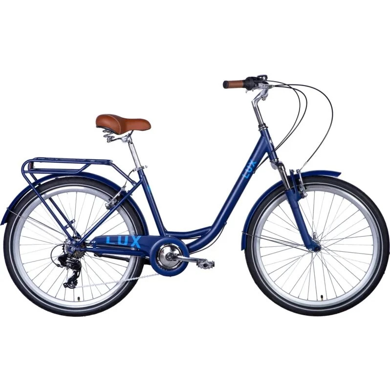 Велосипед ST 26 Dorozhnik LUX AM Vbr рама-17&quot; синій з блакитним (матовий) 2024 (OPS-D-26-243)фото