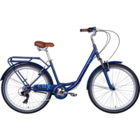 Велосипед ST 26 Dorozhnik LUX AM Vbr рама-17" синій з блакитним (матовий) 2024 (OPS-D-26-243)