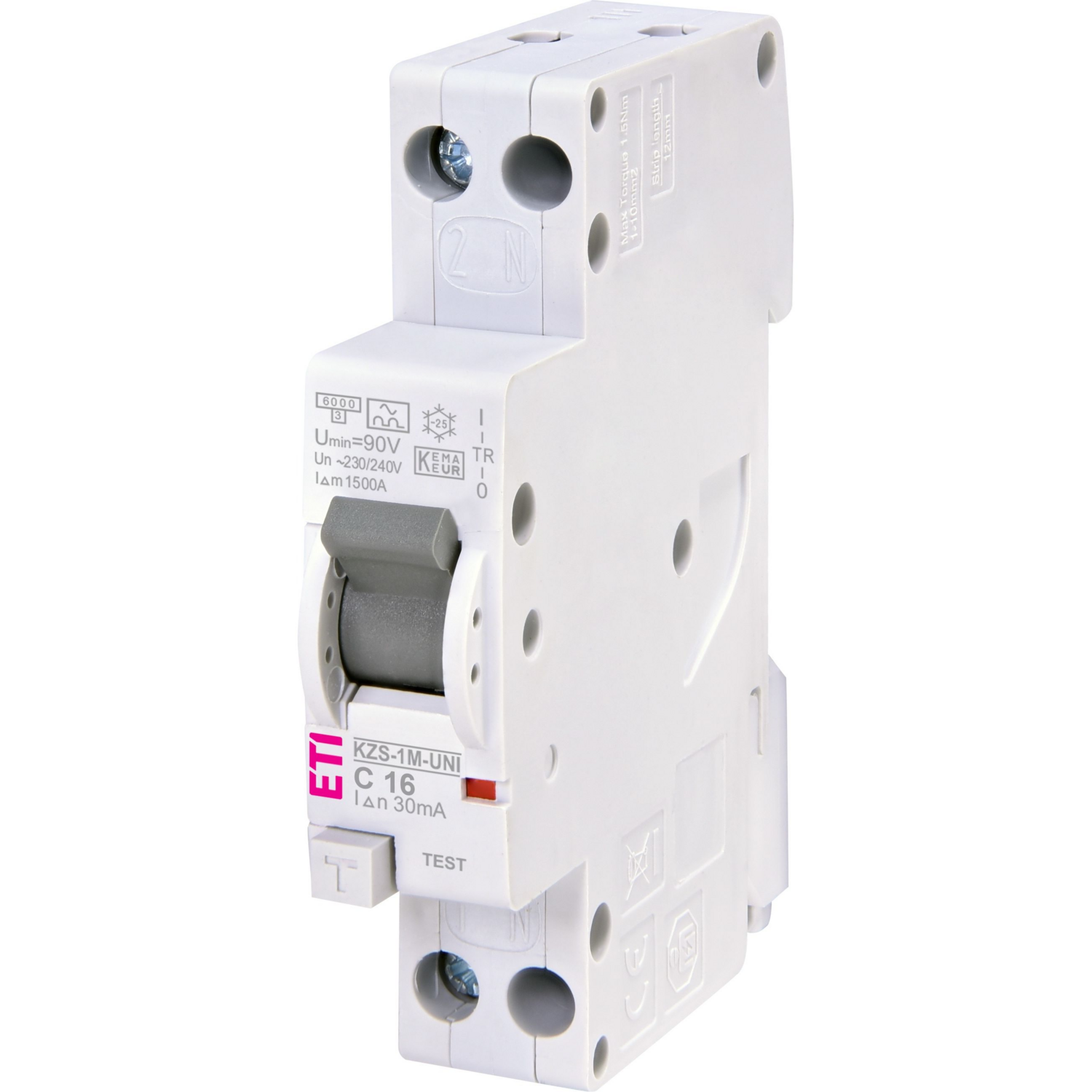 Автоматичний диференціальний вимикач ETI KZS-1M UNI C 16/0,03 тип A (6kA) (2176034)фото