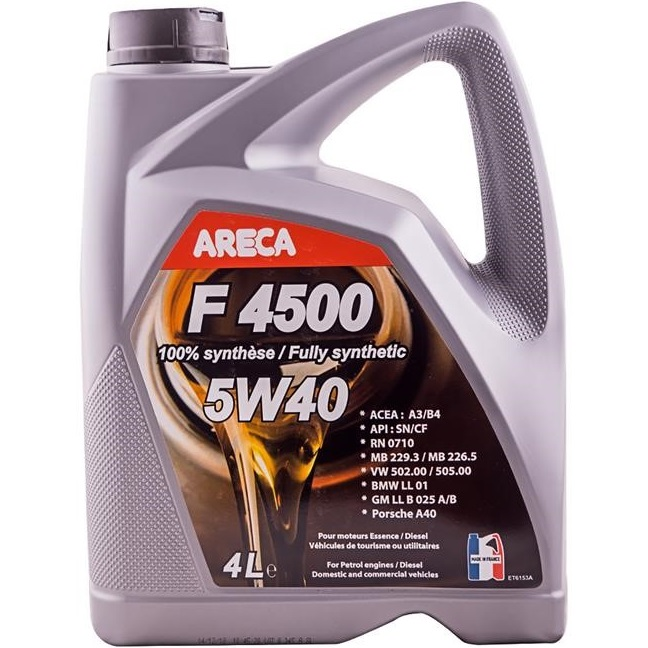 Масло моторное Areca F4500 5W-40 4л (051519) фото 