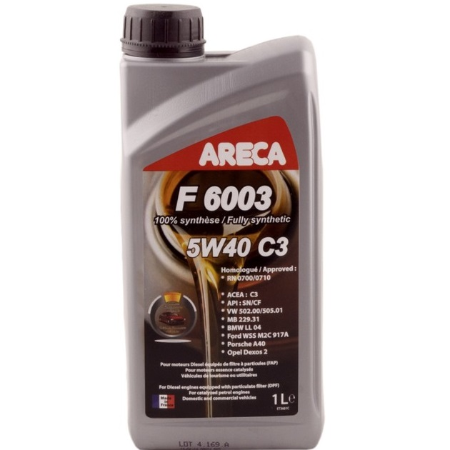 Масло моторное Areca F6003 5W-40 C3 1л (050896) фото 1