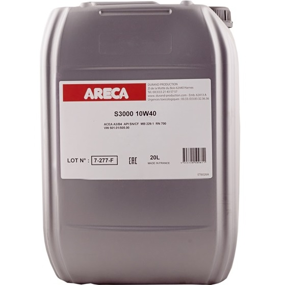 

Масло моторное Areca S 3000 10W-40 20л (050981)