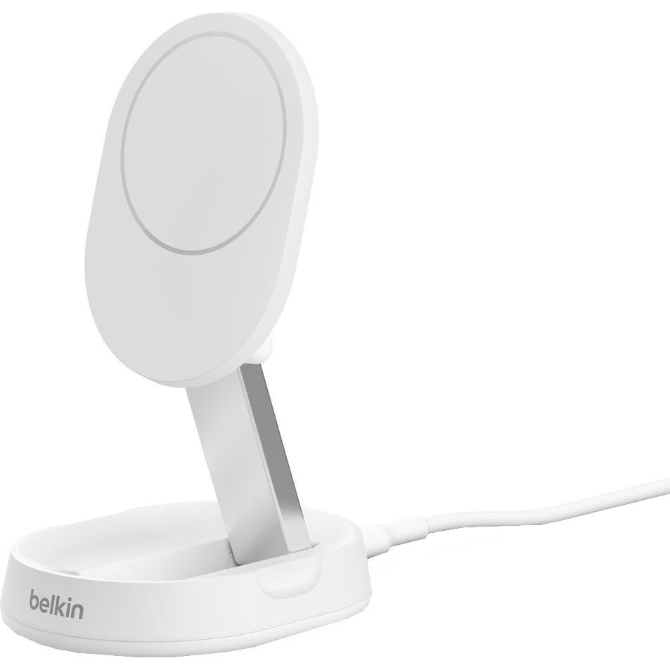 Зарядное устройство безпроводное Belkin 15Вт Stand Magnetic Qi2, белый фото 1